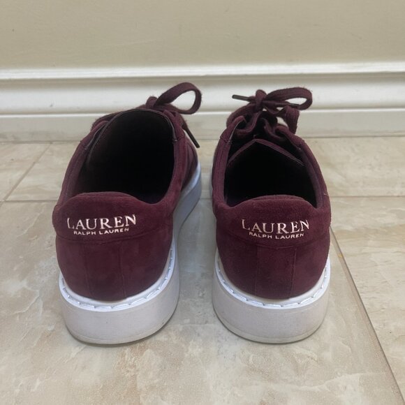 Lauren Ralph Lauren Angeline Leather Suede Sneakers Size 7 - Picture 2 of 6